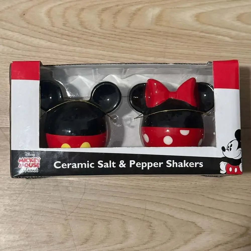 Disney Mickey Mouse Minnie Ceramic Salt & Pepper Set